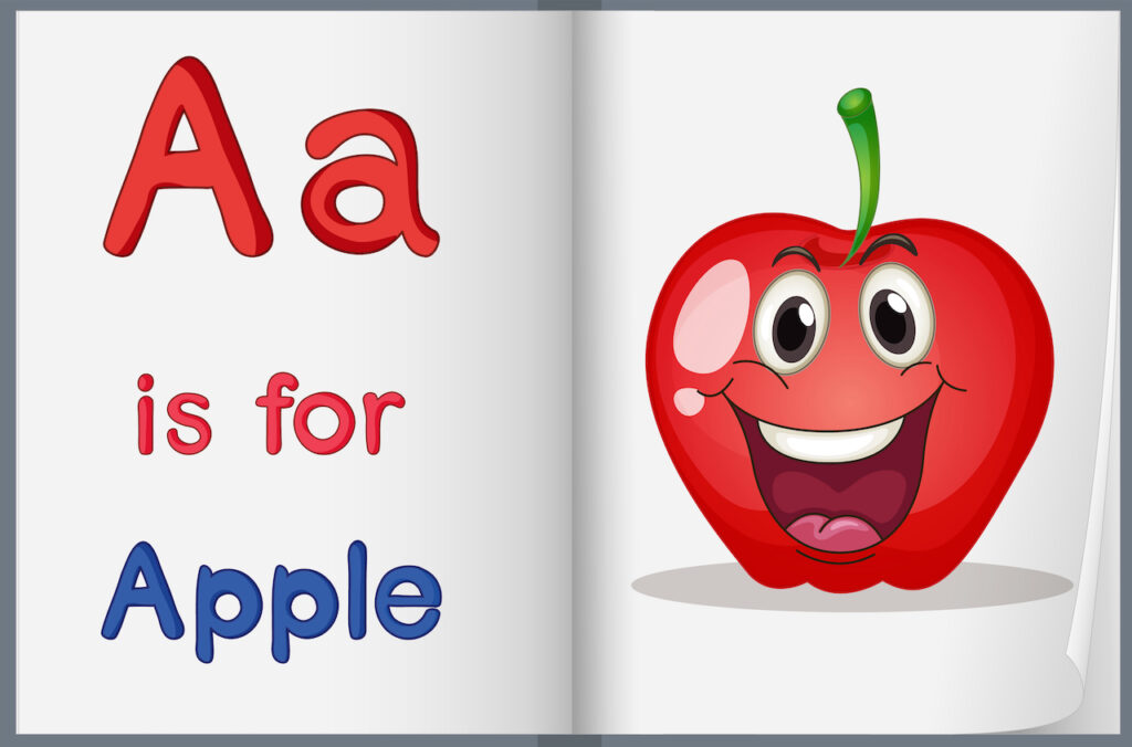 Children learning the sound of the English letter A through a fun and colorful video