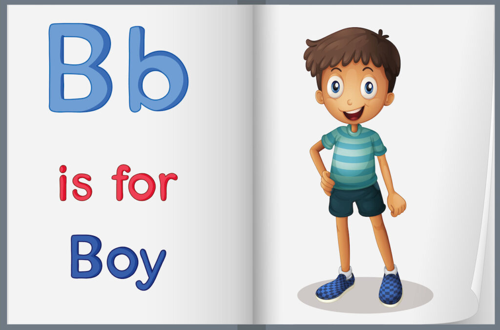 Children learning the sound of the English letter B through a fun and colorful video