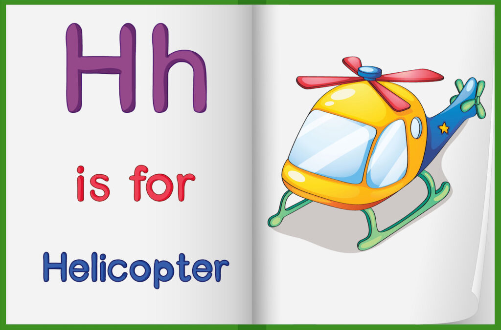 Children learning the sound of the English letter H through a fun and colourful video