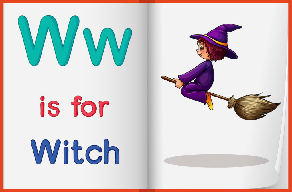 Children learning the sound of the English letter W through a fun and colourful video